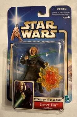 Star Wars Attack of the Clones Saesee Tiin Jedi Master Action Figure (2002)